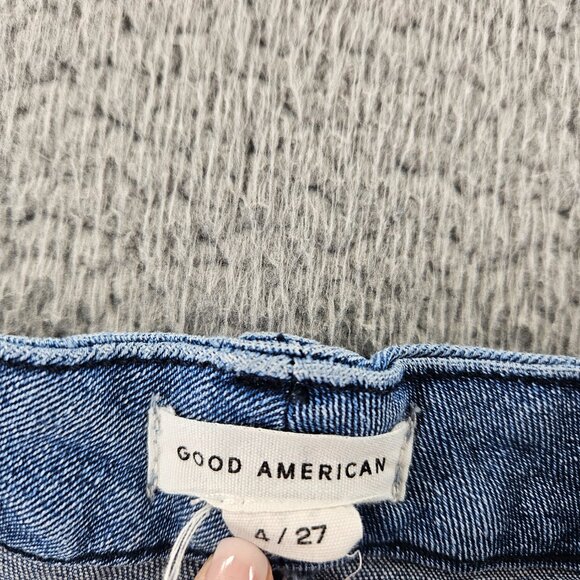 Good American Jeans Womens 4 (26x26) Blue Good Straight Crop Mid Rise - Picture 4 of 16